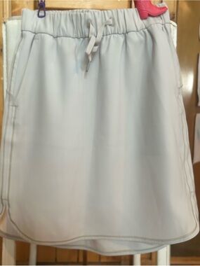 Casual White Drawstring Skirt